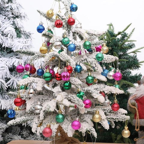 Palline Di Natale Galvanizzate Plastica Addobbi Appesi Per Decorazione Albero Di Natale Multicolore Varie Trame Festa
