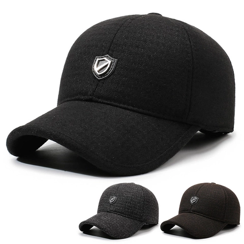 Gorra De Béisbol De Lana Para Hombre Con Orejeras Plegables Cálida Gruesa A Prueba De Viento Al Aire Libre Ocio