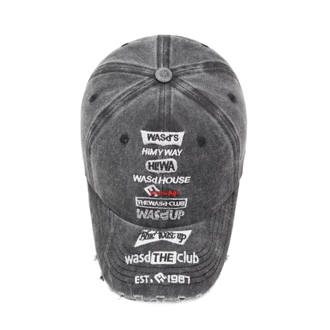 Vintage Gewaschene Baumwolle Baseballkappe Distressed Buchstaben Stickerei Verstellbarer Sonnenhut Retro Streetwear Unisex