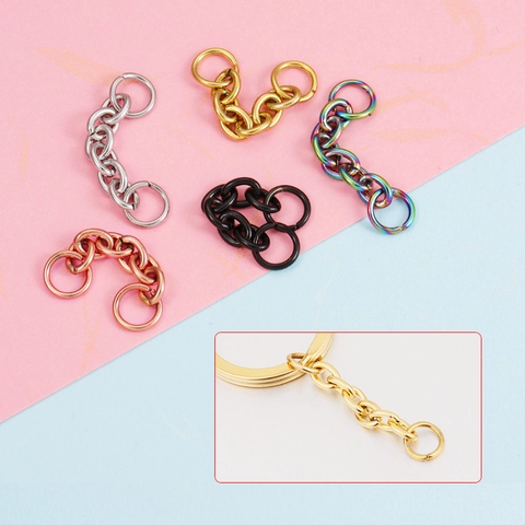 Conector De Cadena De Extensión Pulido Espejo Anillos Accesorio Joyería DIY Acero Inoxidable