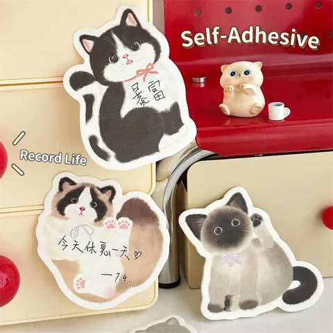 Note Adesive A Forma Di Gatto Blocco Note Carta Autoadesiva Cartone Animato Gattino Animale Cancelleria Per Ufficio Scuola