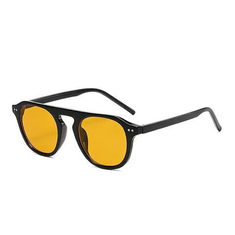 Gafas De Sol Ovaladas Retro Montura De Plástico Lente AC Protección UV400 Detalle De Remache Gafas De Moda Mujeres Hombres