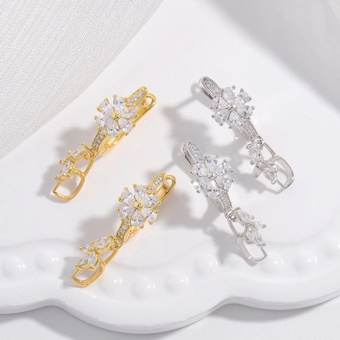 S925 Sterlingsilber Blumen Ohrhänger Mode Minimalistisch Zirkonia Eingelegt Gold Silber Gänseblümchen Schmuck Für Damen Geschenk
