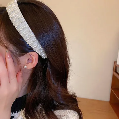 Vintage Hairbands Hair Clips For Women French Style Faux Artificial Pearl Rhinestone Cloth Braided Velvet Bow Elegant Headbands
