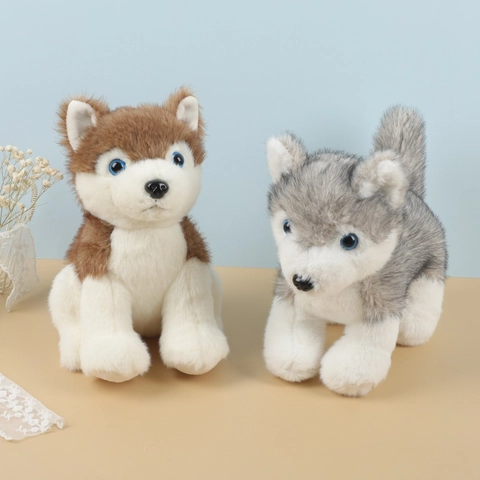 Simulation Husky Hund Plüschtier Weich Ausgestopftes Tier Welpe Puppe Blaue Augen Dekoration Geburtstagsgeschenk Für Kinder