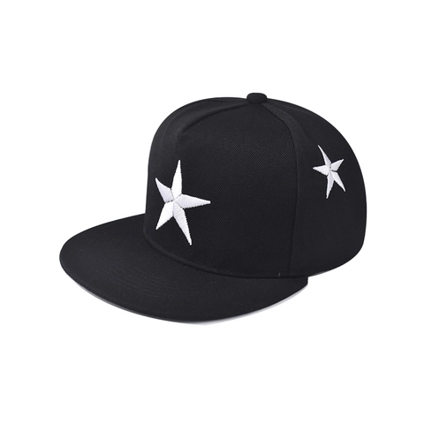 Cappello Da Baseball A Tesa Piatta Ricamo Stella Cotone Hip Hop Snapback Cappello Protezione Solare Unisex Regolabile