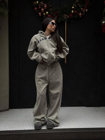 Set Felpa Con Cappuccio E Pantaloni In Cotone Da Donna Con Cerniera Streetwear Hip Hop Tuta Sportiva Casual