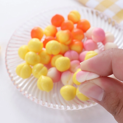 TPR Mini Peach Squeeze Toy Squishy Fruit Miniature Fidget Stress Relief Desktop Decor DIY Crafts Accessory Cute Elastic