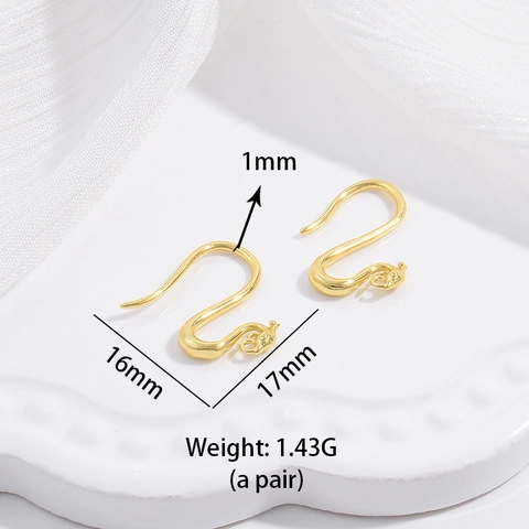 Orecchini a Cerchio C-Shape con Gancio a Occhio di Fenice in Argento Sterling 925 Retro Moda Placcato Oro Platino Gioielli per Donna
