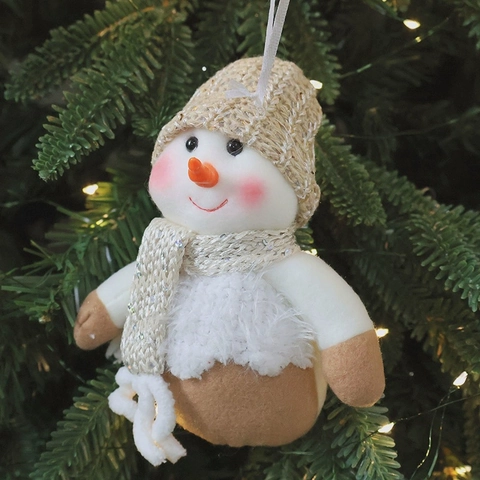 Christmas Plush Doll Ornaments Santa Claus Snowman Reindeer Knit Felt Fabric Hanging Tree Decoration Desktop Display