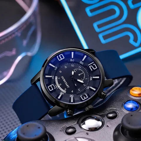 Orologio Al Quarzo Da Uomo Con Cinturino In Silicone Cassa In Lega Di Zinco Lancette Luminose Vetro Minerale Quadrante Grande