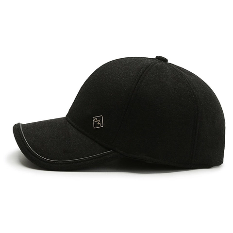 Casquette De Baseball En Laine Hiver Chaude Réglable Avec Logo En Métal Pour Hommes Chapeau Classique