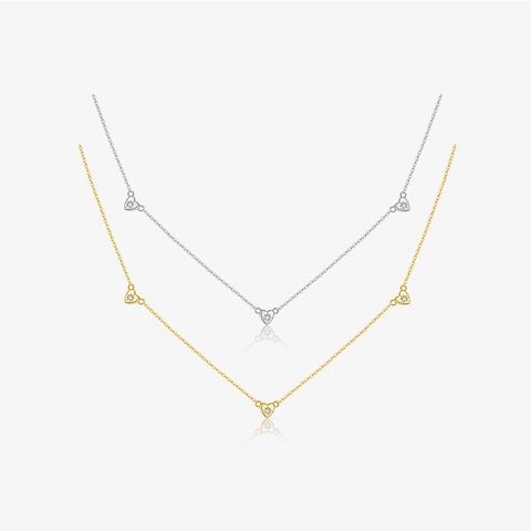 925 Sterling Silver Heart Pendant Necklace For Women Minimalist Zirconia Clavicle Chain 18K Gold Plated Fashion Jewelry
