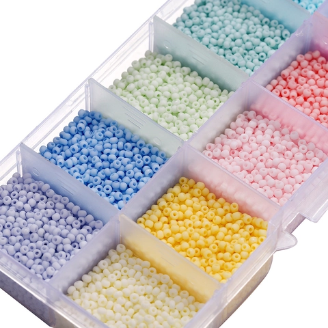 Perline Di Vetro Colorate DIY Creazione Di Gioielli Per Collana Bracciale Colori Macaron Opachi Perla Artificialti Con Organizzatore