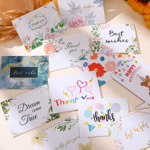 Tarjeta de Felicitación Creativa Minimalista Estilo Fresco Ins Tarjeta de Bendición Cumpleaños Día de la Madre Tarjeta de Agradecimiento Patrones Surtidos