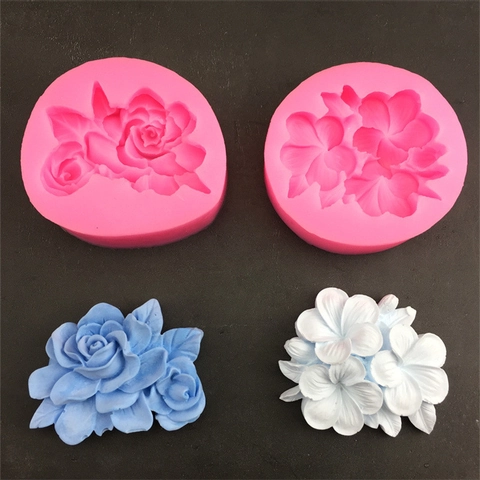 Florale Siliconen Mallen Gardenia En Plumeria Vormen Bakken Chocolade Fondant Hars Gips Handwerk Tool