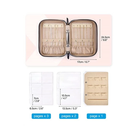 Schmuck Organizer Reisetasche Wasserdicht Gesteppte Tasche Für Halsketten Ohrringe Ringe Zubehör Aufbewahrung