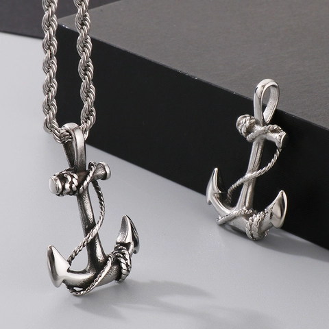 Collana Da Uomo Con Ciondolo A Ancora In Acciaio Inossidabile Stile Nautico Gioielli Di Moda