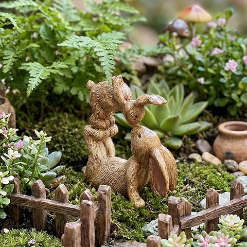 Statue Di Animali In Resina Genitore Figlio Famiglia Di Coniglietti Figurine Decorazione Casa Ufficio Accento Moderno