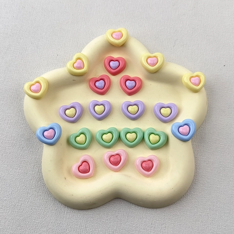 Heart Charms Resin Plastic DIY Crafts Decoration Phone Case Accessories Hair Clip Embellishments Glossy Colorful