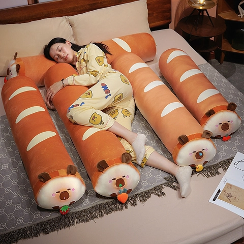Capybara Baguette Plüsch Langes Kissen Weiches Brot Form Stofftier Körperkissen Abnehmbar Waschbar Für Bett Sofa Deko