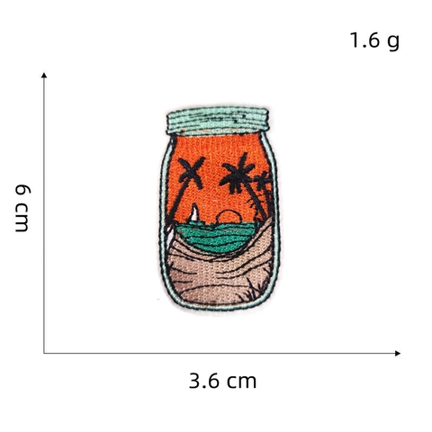 Écusson Brodé Paysage Aventure En Plein Air Thermocollant Tissu Polyester DIY Décoration Vêtements Montagne Explorer
