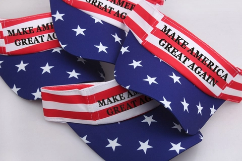 Make America Great Again MAGA Drapeau Américain Visière Solaire Réglable Polyester Patriotique Étoiles Rayures Chapeau pour Hommes Femmes