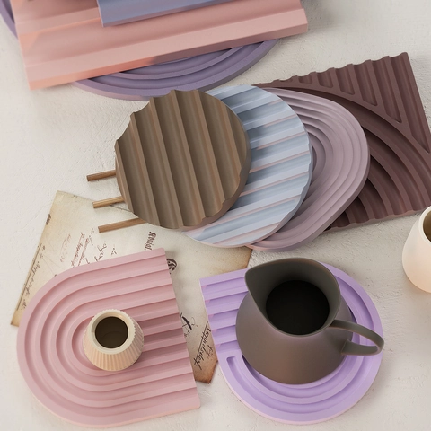 Silicone Striped Tray Mold For Resin Casting DIY Craft Coaster Wave Pattern Irregular Geometric Home Decor