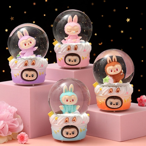 Cartoon Tier Kristallkugel Schneekugel Mit Led Licht Glitzer Harzbasis Haus Schreibtisch Dekoration Geburtstag Geschenk Für Kinder Damen