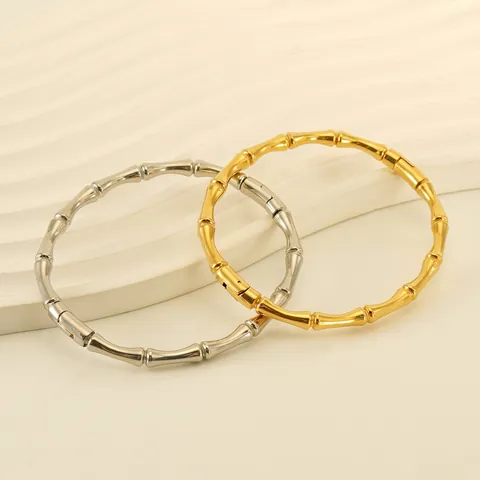 Bamboe Armband Roestvrij Staal 18K Verguld Gepolijst Niche Ontwerp Voor Dames
