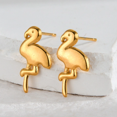 Ins Stil Tier Ohrstecker Edelstahl 18K Vergoldet Elefant Flamingo Biene Giraffe Form Kleine Ohrstecker Für Damen Schmuck