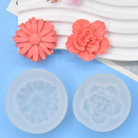 Flower Silicone Mold Daisy Sunflower Shape For DIY Soap Candle Making Fondant Cake Decoration Baking Realistic Floral Tool