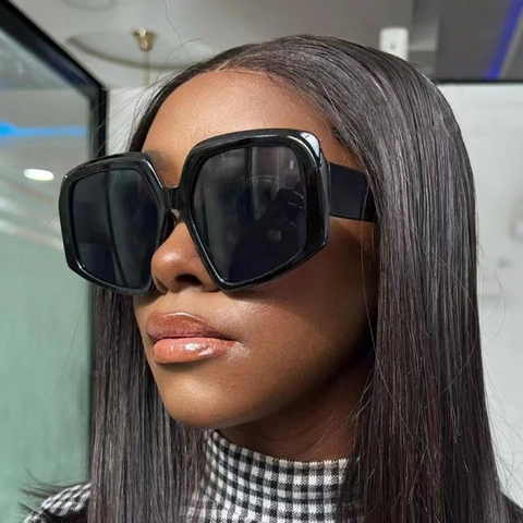 Gafas De Sol Cuadradas Grandes Protección UV400 Montura PC Moda Vintage Gafas De Tendencia Para Mujeres Hombres Exterior