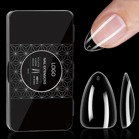 Clear False Nail Tips Professional Full Cover Extensions Various Shapes Coffin Stiletto Almond For Women