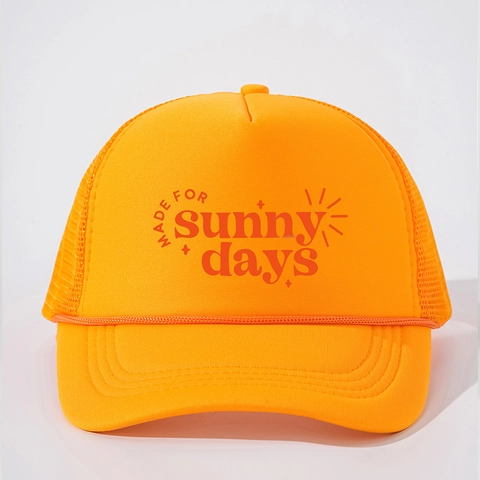 Casquette Trucker Mousse Filet Baseball Avec Imprimé Sunny Days Réglable Chapeau Soleil Été Pour Hommes Et Femmes