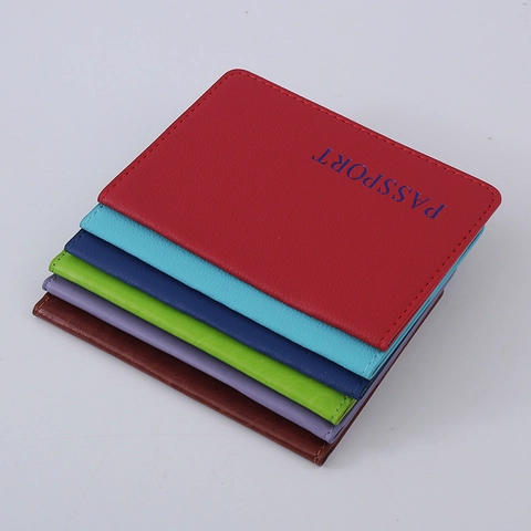 PU Leather Passport Holder Travel Wallet Multi Functional Document Protector ID Card Case Embossed Solid Color