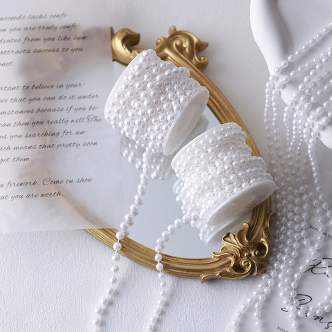 Ghirlanda Perline Natale Künstliche Perle Artificiali Stella Cuore Catena DIY Decorazione Matrimonio Festa Corda Cristallo Cangiante Ornamento