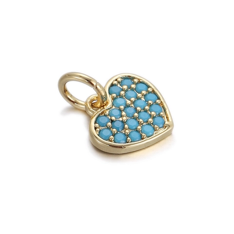 Copper Fruit Charms Pendants Gold Plated Zirconia Cherry Cactus Heart Shaped DIY Jewelry Making Accessories Fashion Small