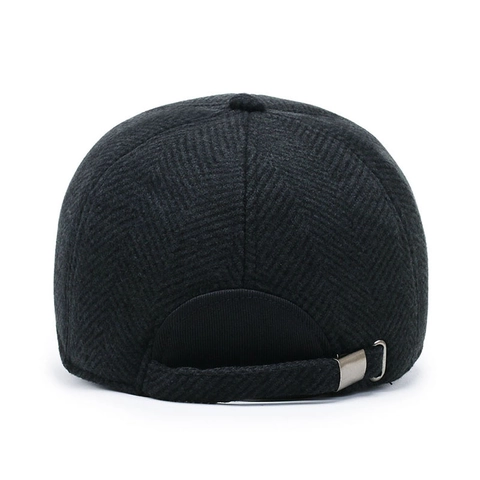 Cappello Da Baseball In Lana Da Uomo Motivo Spina Di Pesce Caldo Con Paraorecchie Regolabile Vintage