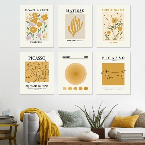 Moderne Künstlerische Florale Leinwand Wandkunst Drucke Abstrakte Minimalistische Boho Poster Für Wohnzimmer Schlafzimmer Ungerahmt