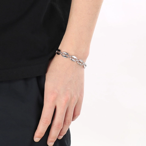 Kaffeebohnen Gliederkette Armband Edelstahl Vergoldet Minimalistisches Puff Mariner Schweinenasen Schmuck Für Damen Herren