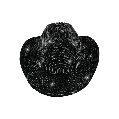 Rhinestone Cowboy Hut Glitzer Polyester Western Party Bühne Jazz Hut Für Herren Damen Mode