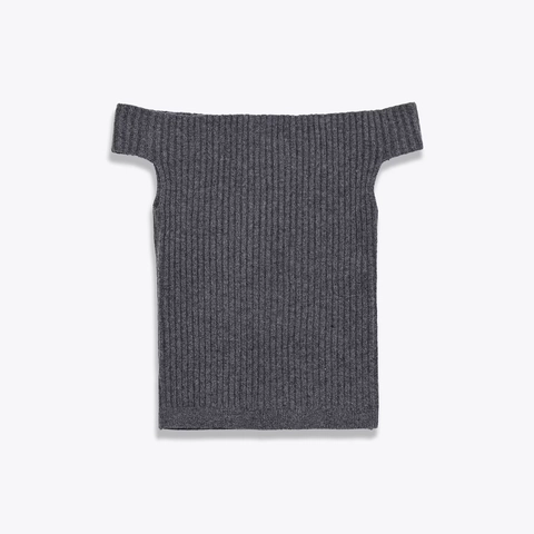 Off The Shoulder Ribbed Knit Top Polyester Acrylic Sleeveless Slim Fit Casual Solid Color Elegant Women