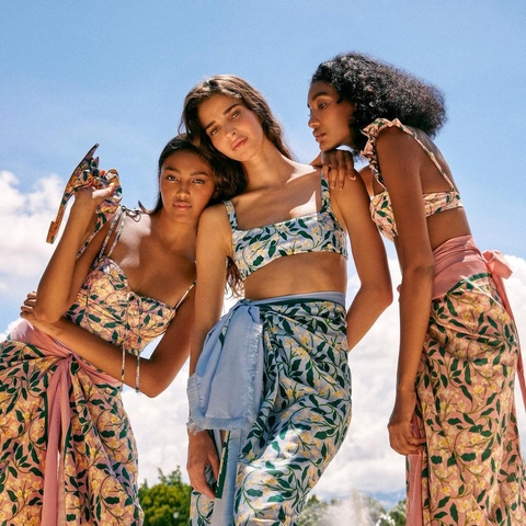 Floral One Piece Swimsuit And Bikini With Sarong Wrap Skirt Beach Vacation Swimwear For Women Nylon Polyester
