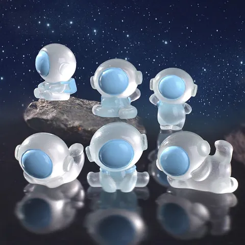 Mini Astronaut Figuren Leuchtend Harz Raumfahrer Desktop Ornamente Leuchten Im Dunkeln Mikrolandschaft Dekoration