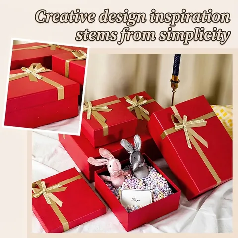 Elegant Gift Boxes Cardboard With Bow Ribbon Luxury Packaging For Wedding Christmas Valentines Day Anniversary Handbag