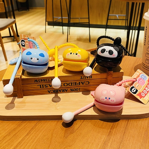 Creative Stress Relief Mini Muyu Keychain Cartoon Animal Wooden Fish Desktop Ornament Healing Bag Pendant Decompression Toy