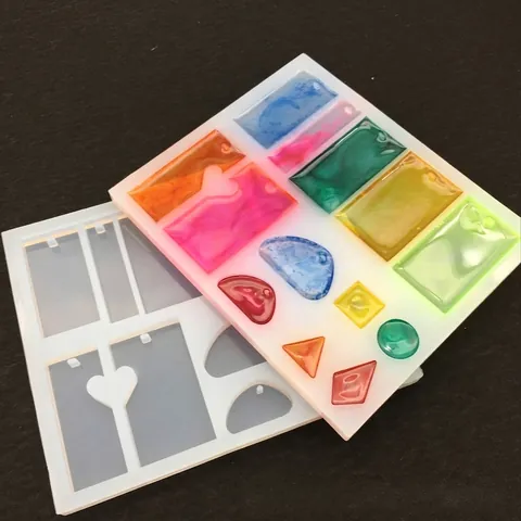 DIY Geometrische Harz Silikonform Für Anhänger Schmuckherstellung Herz Wassertropfen Quadratische Form Handwerkzeug