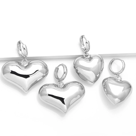Orecchini Pendenti A Cuore In Rame Lucidato Ciondolo Geometrico Chic Per Donna Gioielli Di Moda Regalo