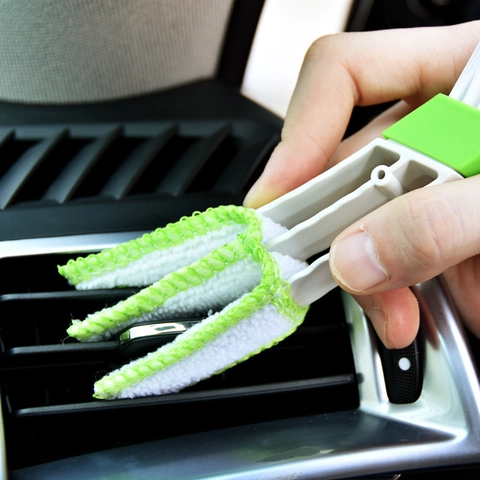 Spazzola Per La Pulizia Delle Prese D'aria Del Condizionatore D'auto A Doppia Estremità Strumento Per Spolverare In Microfibra Per Interni Cruscotto Tastiera Veneziane